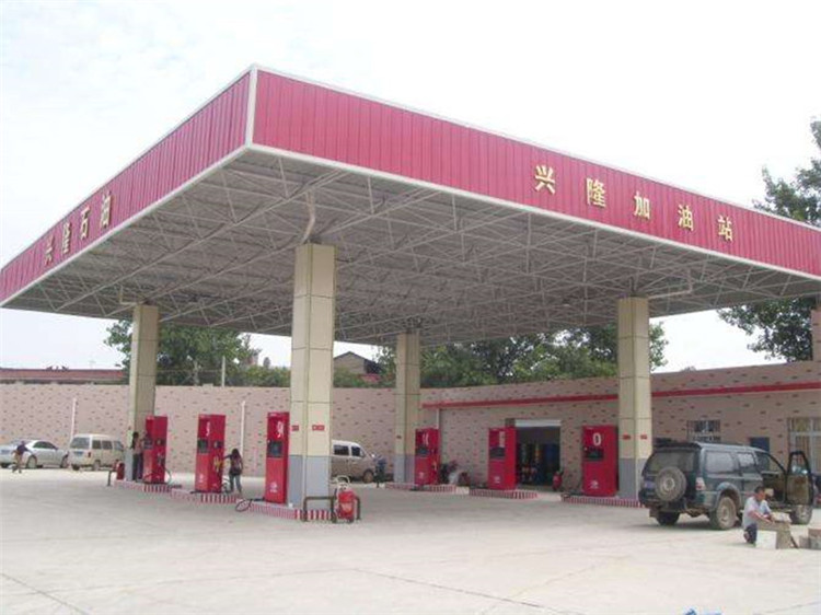 崇州加油站钢结构网架案例9